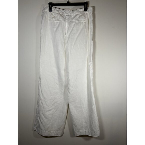 LAUREN RALPH LAUREN 100% Linen Sailor Pants Size Medium Quiet Luxury Old Money - Picture 4 of 5